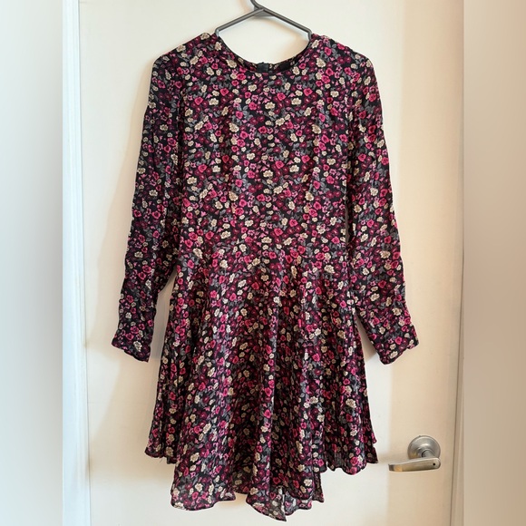 Floral dress H&M fit flare long sleeves boho skater robe fleurs manches longues - Picture 4 of 6